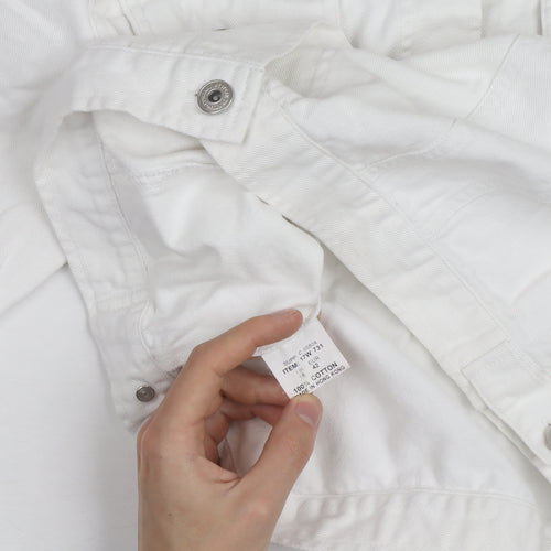 Western Trading Women's White Cotton Button Jacket Size 12