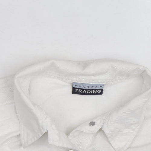 Western Trading Women's White Cotton Button Jacket Size 12