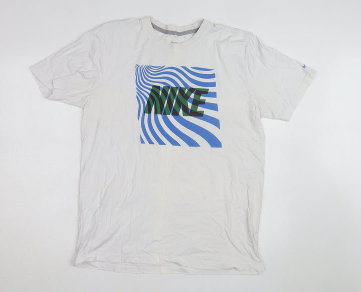 Nike Men's White Graphic Print Sports T-Shirt Size L