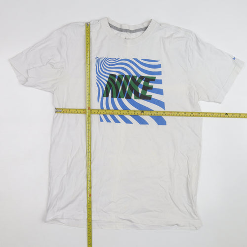 Nike Men's White Graphic Print Sports T-Shirt Size L