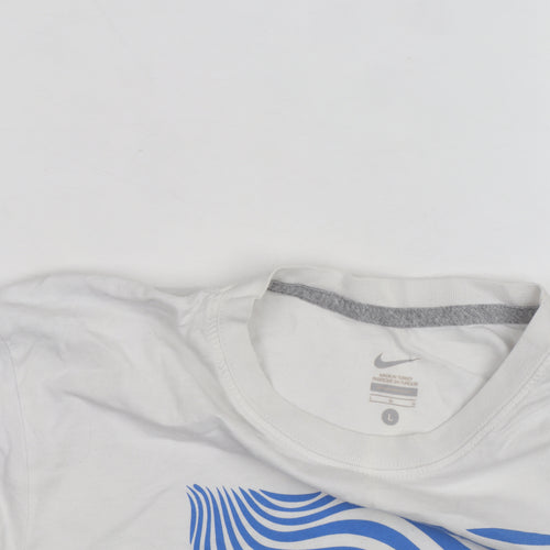 Nike Men's White Graphic Print Sports T-Shirt Size L