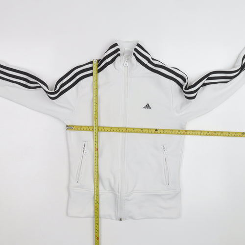 adidas Women's White Track Jacket Size 10 Full Zip Sports Top