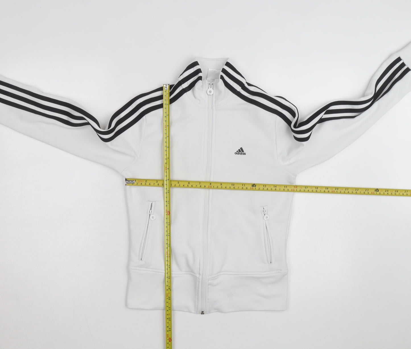 adidas Women's White Track Jacket Size 10 Full Zip Sports Top