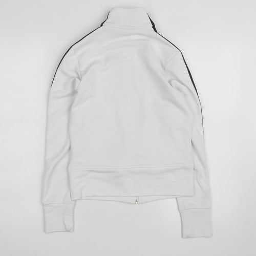adidas Women's White Track Jacket Size 10 Full Zip Sports Top