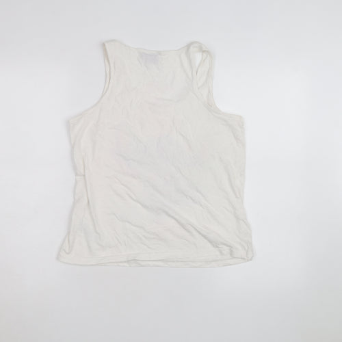 Disney Stitch Women's White Camisole Tank Top M Cotton Casual Cute
