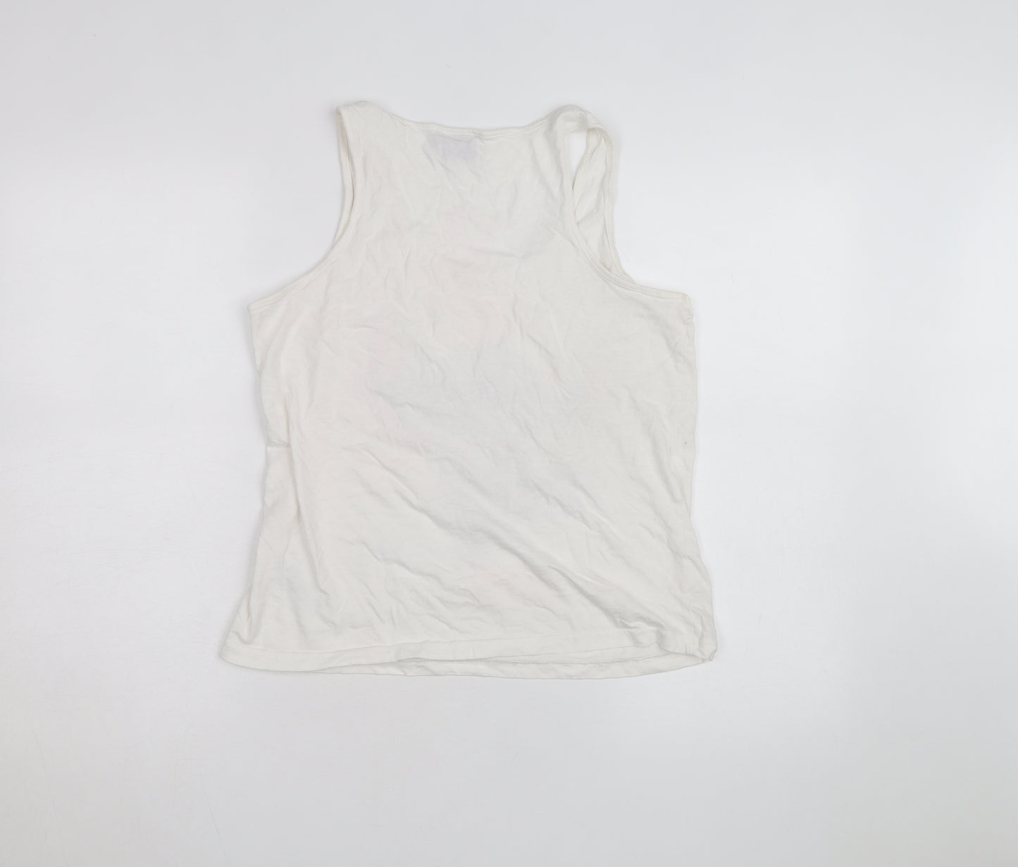 Disney Stitch Women's White Camisole Tank Top M Cotton Casual Cute