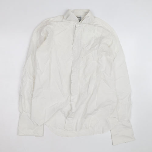 Le Roi Women's White Embroidered Cotton Button-Up Shirt L UK
