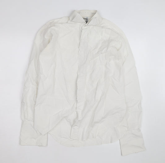 Le Roi Women's White Embroidered Cotton Button-Up Shirt L UK