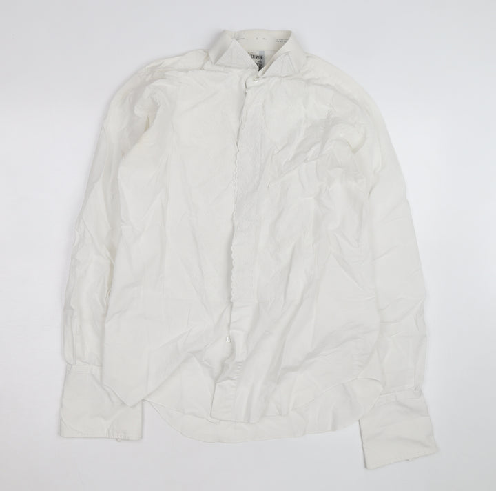 Le Roi Women's White Embroidered Cotton Button-Up Shirt L UK