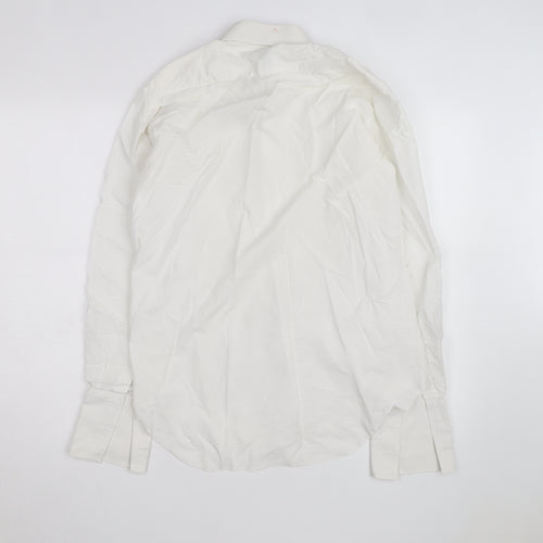 Le Roi Women's White Embroidered Cotton Button-Up Shirt L UK