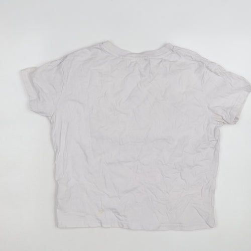 Superdry Women's White Cotton T-Shirt Size 10 Short Sleeve Logo Top
