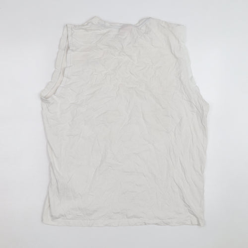 Slazenger Men's White Sleeveless Crew Neck 2XL Cotton T-Shirt