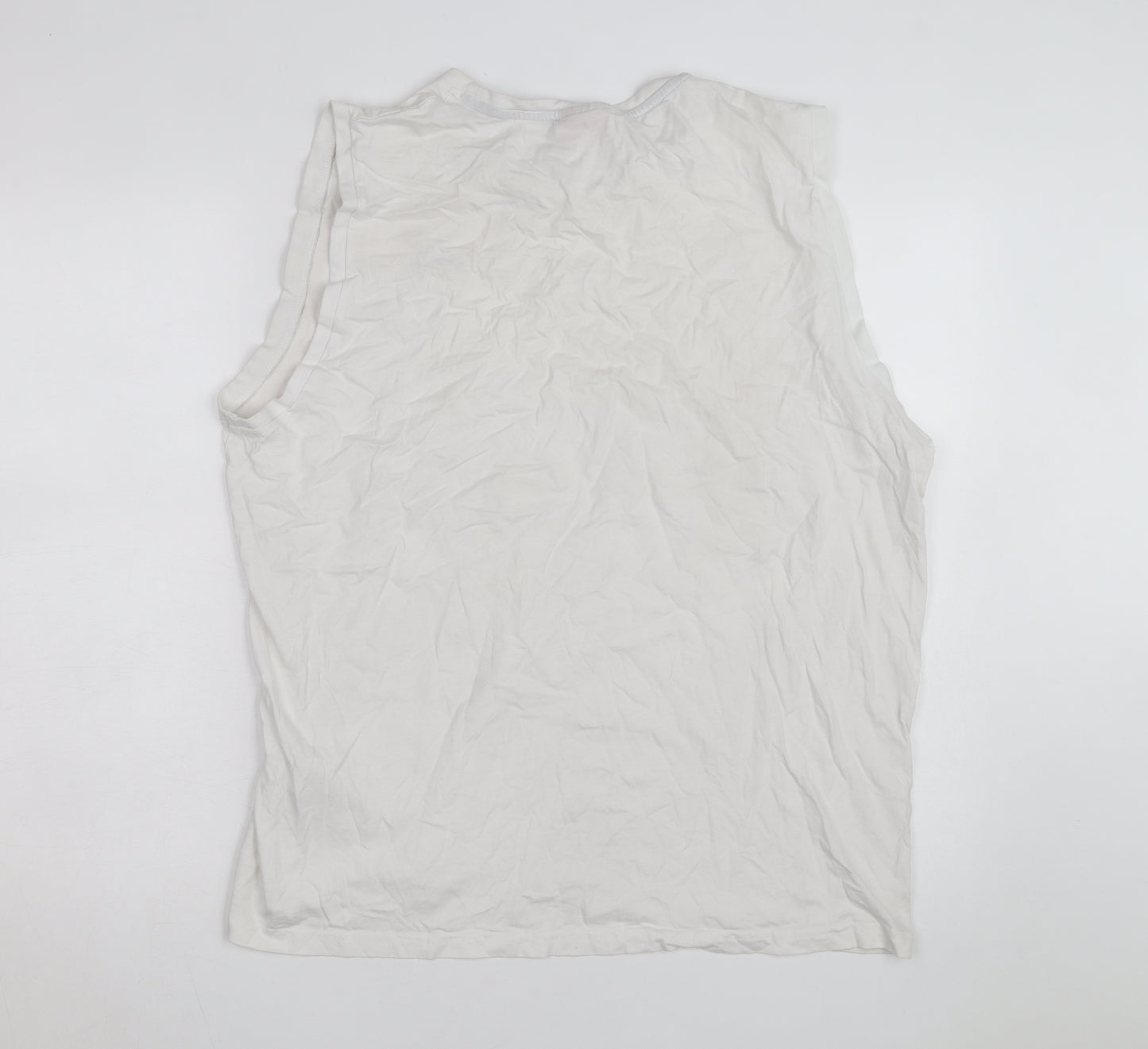 Slazenger Men's White Sleeveless Crew Neck 2XL Cotton T-Shirt