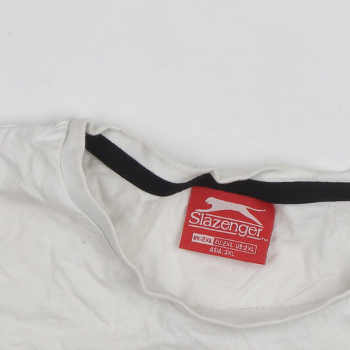 Slazenger Men's White Sleeveless Crew Neck 2XL Cotton T-Shirt