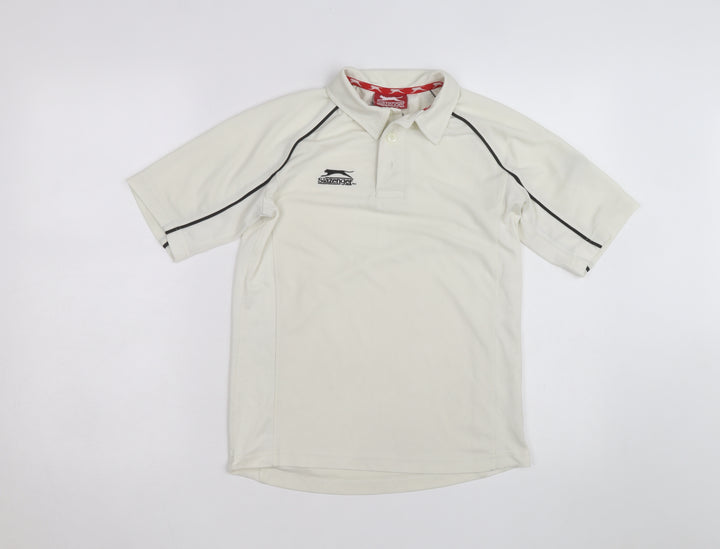 Slazenger Women's Ivory Polo Sports Top Size M Moisture Wicking