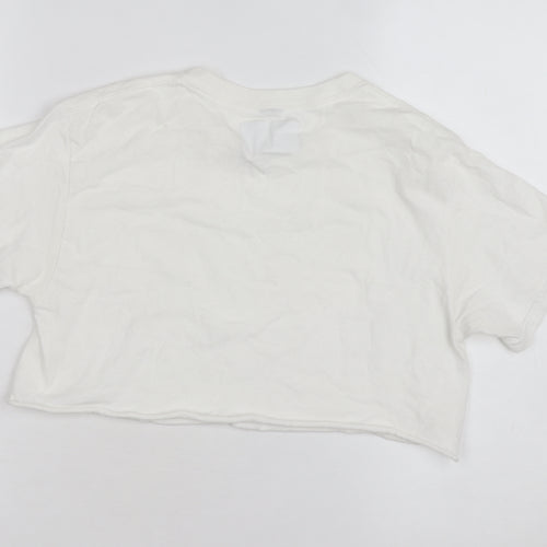 PrettyLittleThing Women’s White Cropped Cotton T-Shirt XS