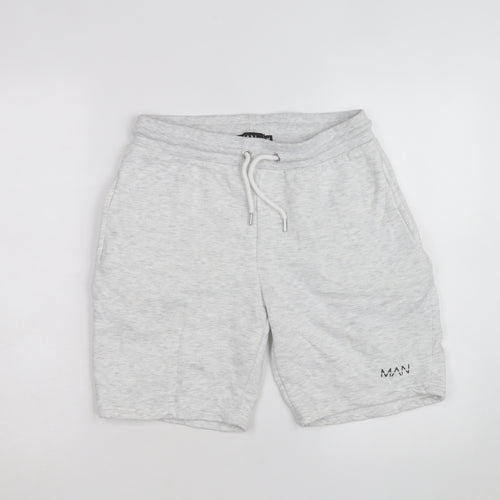 boohooMAN Men's Grey Sweat Shorts M Regular Fit Drawstring
