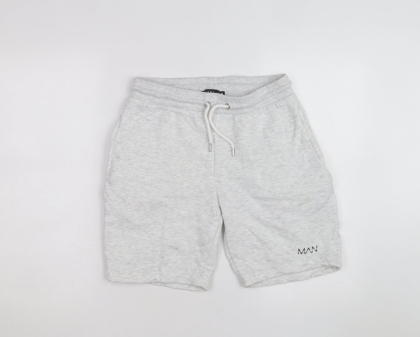 boohooMAN Men's Grey Sweat Shorts M Regular Fit Drawstring