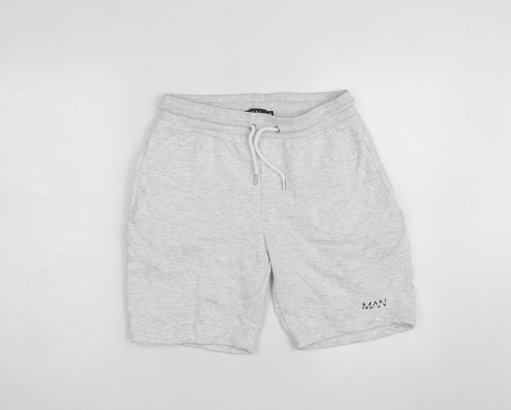 boohooMAN Men's Grey Sweat Shorts M Regular Fit Drawstring