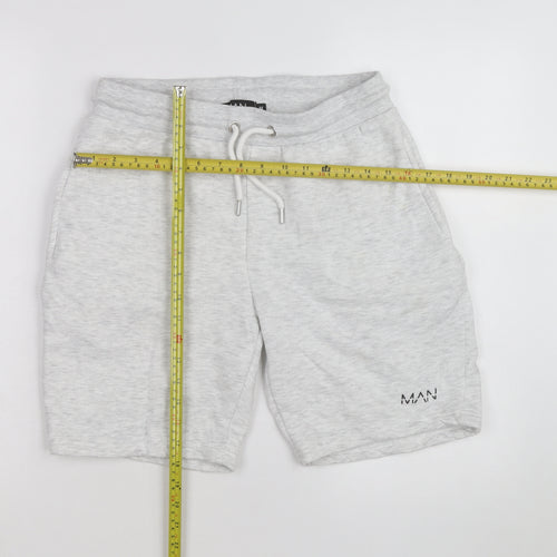 boohooMAN Men's Grey Sweat Shorts M Regular Fit Drawstring