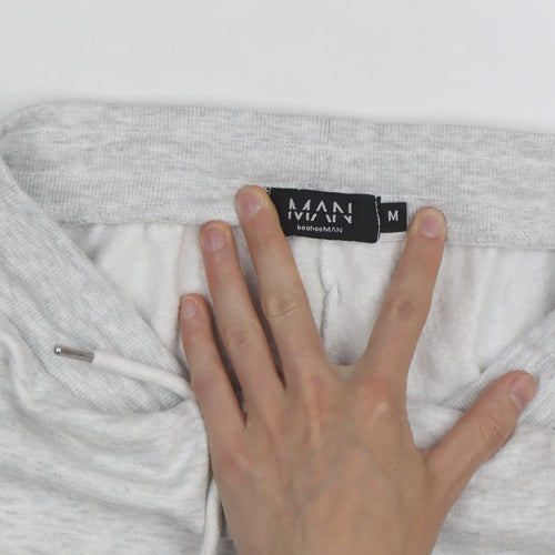boohooMAN Men's Grey Sweat Shorts M Regular Fit Drawstring