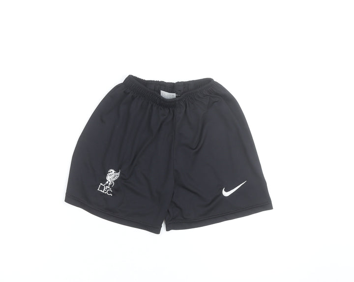 Nike Boys Black Athletic Football Shorts Size 12 Years LFC Logo