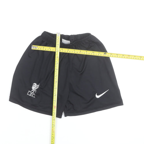 Nike Boys Black Athletic Football Shorts Size 12 Years LFC Logo