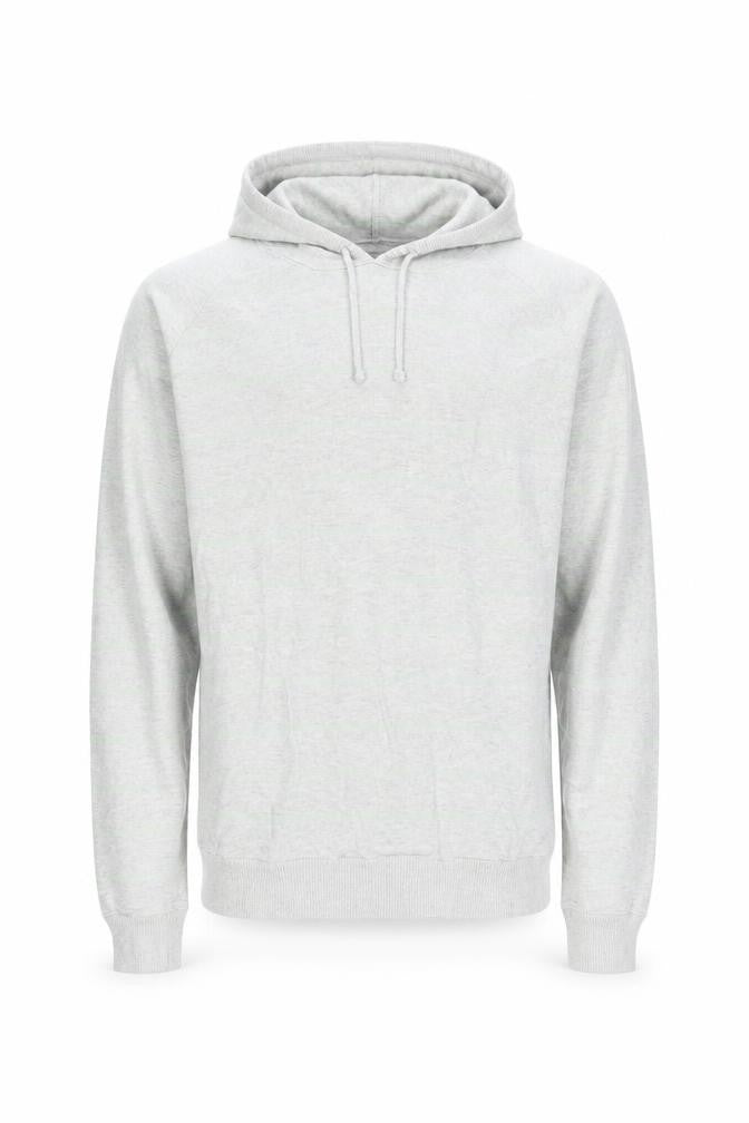 Front view of SoulCal Men's Grey Striped Pullover Hoodie Small Cotton Knit