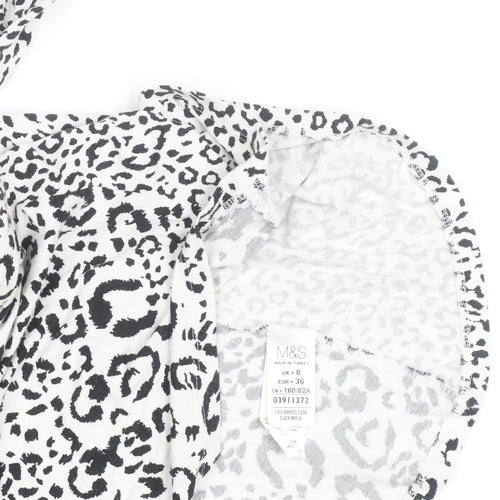 Marks and Spencer Women’s Black Leopard Print Shift Dress Size 8