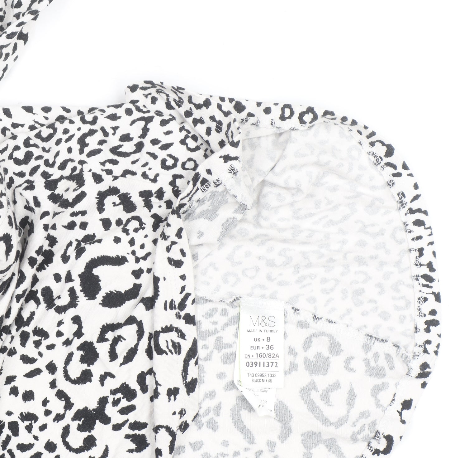 Marks and Spencer Women’s Black Leopard Print Shift Dress Size 8