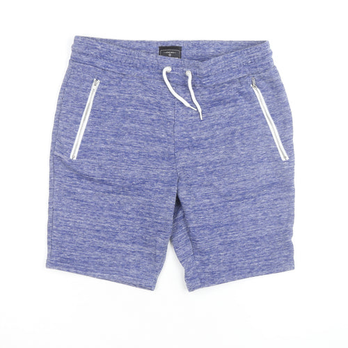 Peacocks Mens Blue Sweat Shorts Small Drawstring Elastic Waist