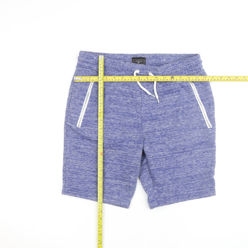 Peacocks Mens Blue Sweat Shorts Small Drawstring Elastic Waist
