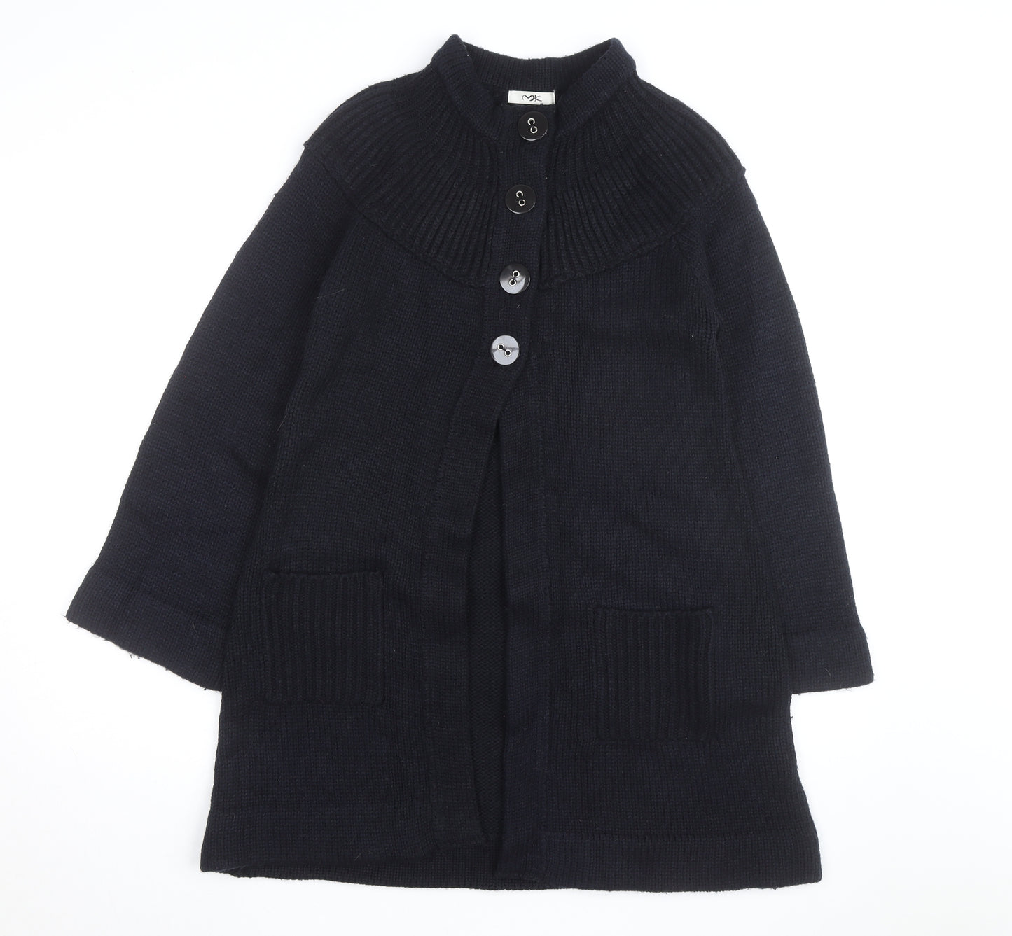MK Women’s Black Mock Neck Long Sleeve Knit Cardigan Size 10
