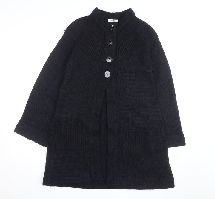 MK Women’s Black Mock Neck Long Sleeve Knit Cardigan Size 10