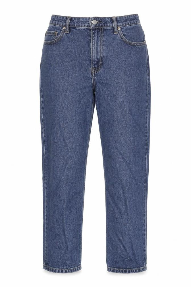 Front view of Denim Co. Women's Blue, size 12, Straight Leg Jeans