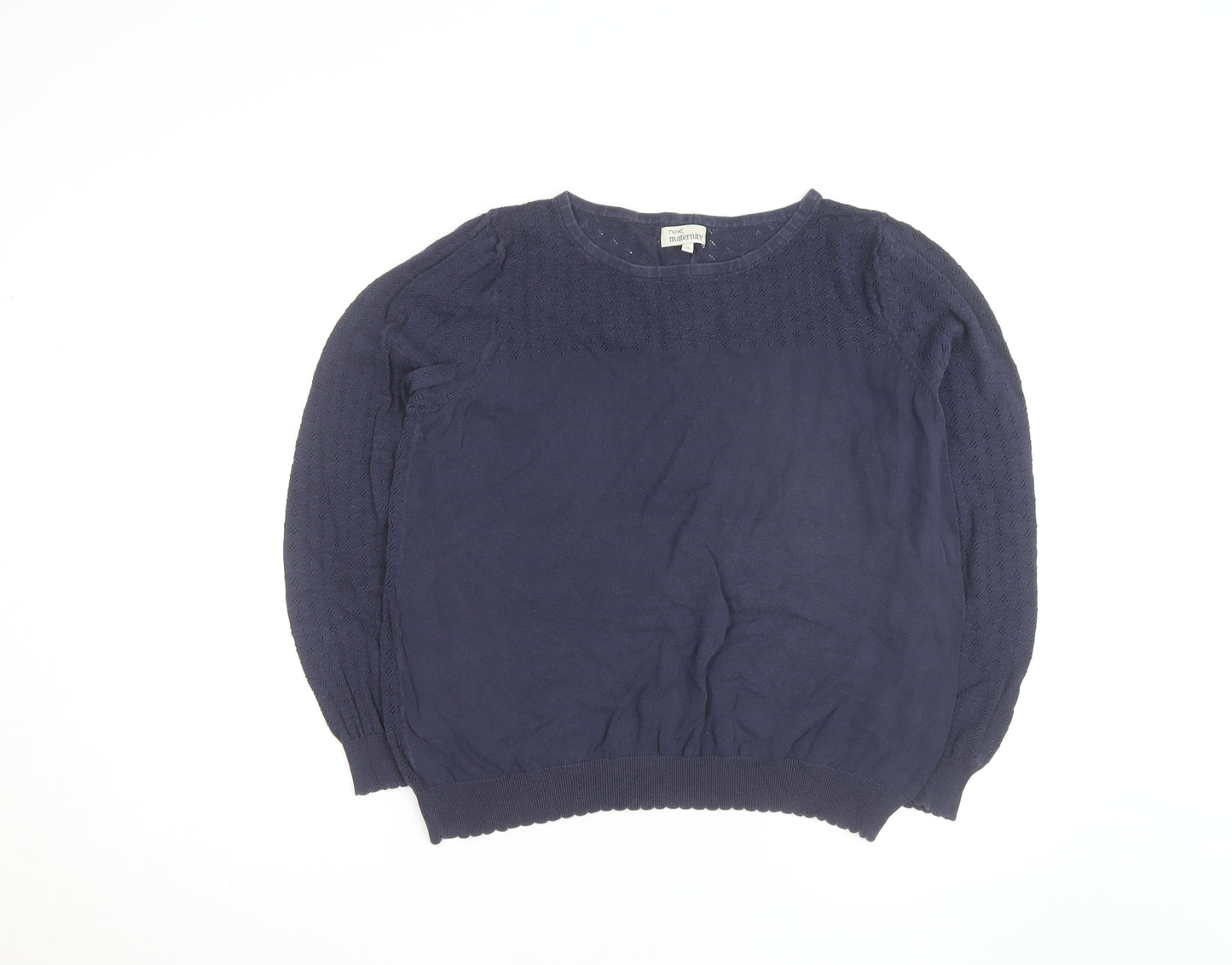 Next Maternity Blue Cotton Knit Jumper Women's Size 16