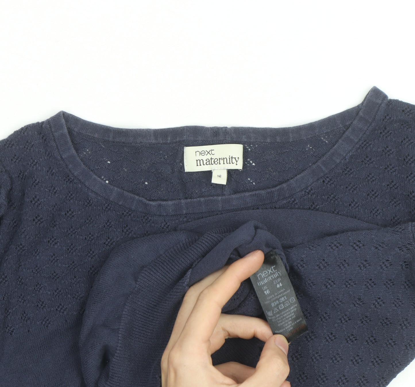 Next Maternity Blue Cotton Knit Jumper Women's Size 16