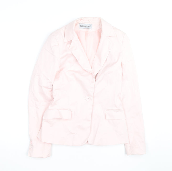 Clockhouse Women's Pink Cotton Blazer Size 10 Regular Fit