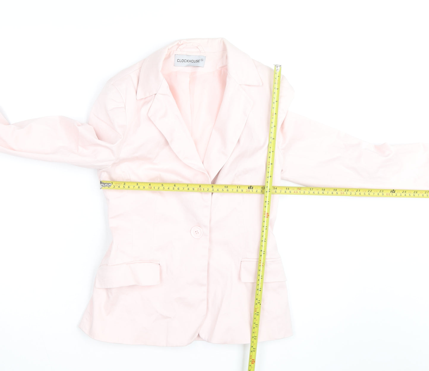 Clockhouse Women's Pink Cotton Blazer Size 10 Regular Fit