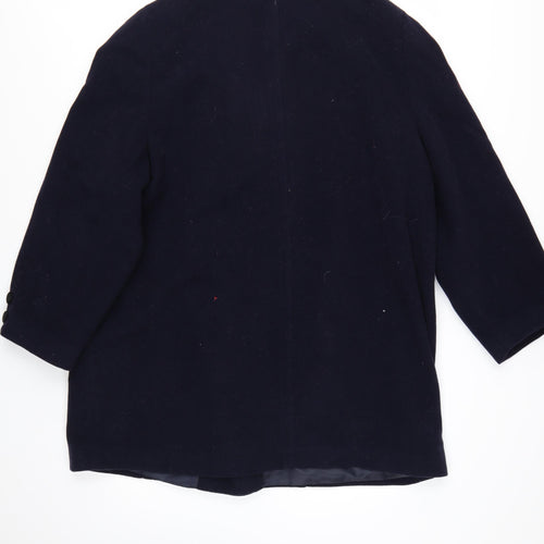 Living Women's Blue Wool Overcoat Size 20 Lined Button Classic Style