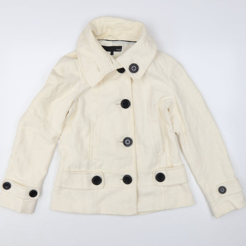 Next Women’s Ivory Cotton Pea Coat Jacket Size 10