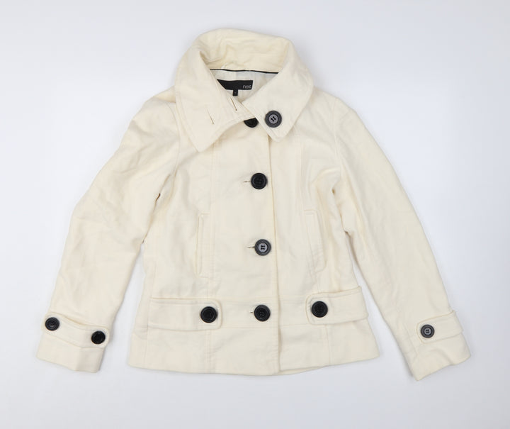 Next Women’s Ivory Cotton Pea Coat Jacket Size 10