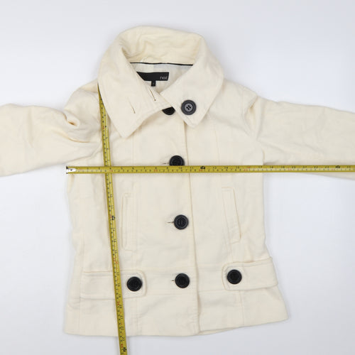 Next Women’s Ivory Cotton Pea Coat Jacket Size 10