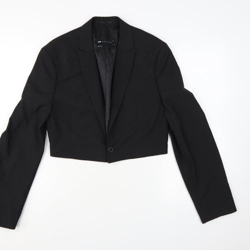 ASOS DESIGN Women's Black XS Cropped Tuxedo Suit Jacket