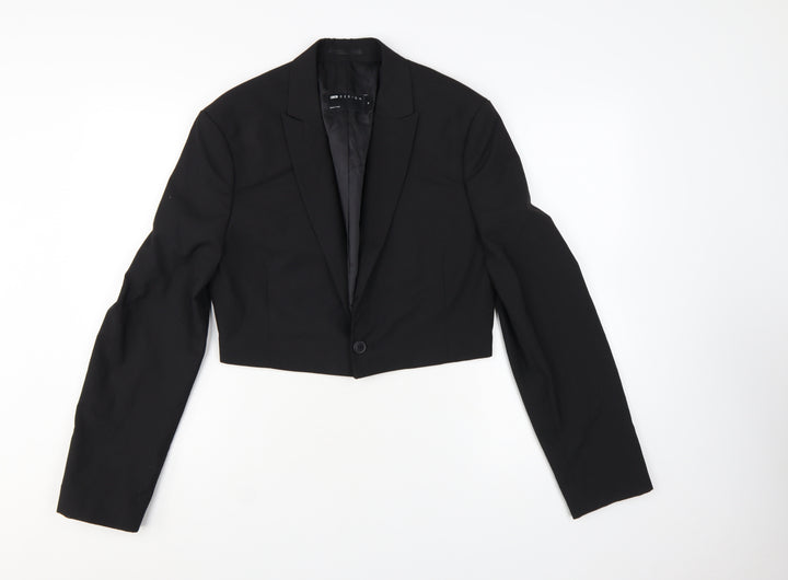 ASOS DESIGN Women's Black XS Cropped Tuxedo Suit Jacket
