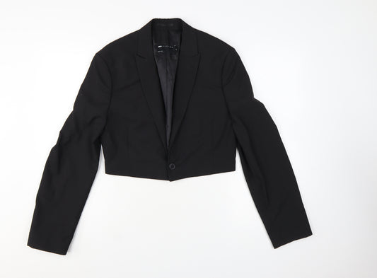 ASOS DESIGN Women's Black XS Cropped Tuxedo Suit Jacket