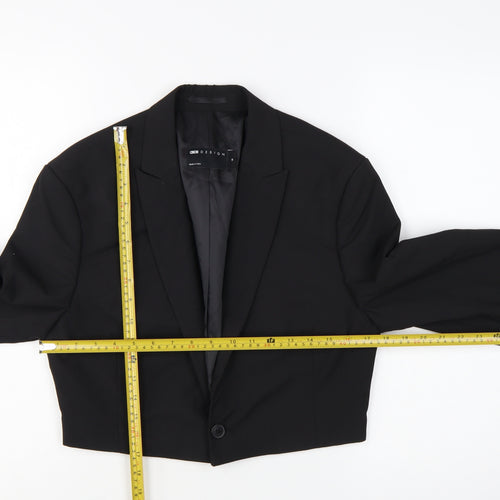 ASOS DESIGN Women's Black XS Cropped Tuxedo Suit Jacket
