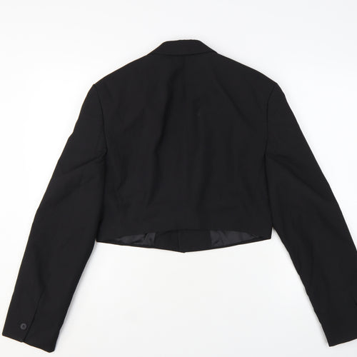 ASOS DESIGN Women's Black XS Cropped Tuxedo Suit Jacket