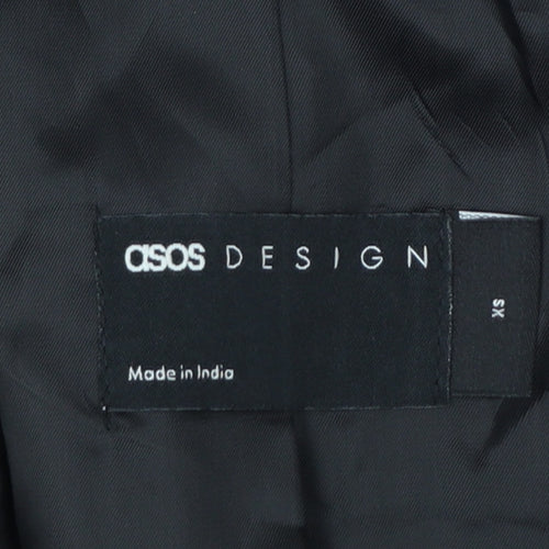 ASOS DESIGN Women's Black XS Cropped Tuxedo Suit Jacket
