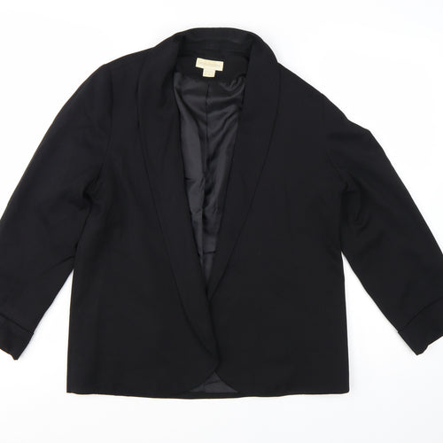 Monsoon Womens Black Shawl Lapel Blazer Jacket UK 12